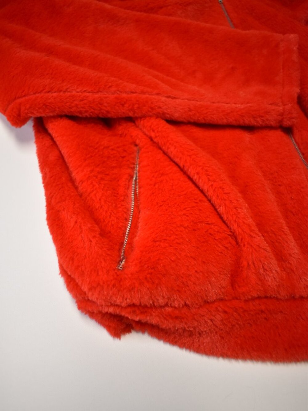 SHEIN Curve Womens 3XL Red Faux Fur Hooded Jacket Full Zip Plush Coat Plus Size - Picture 2 of 5